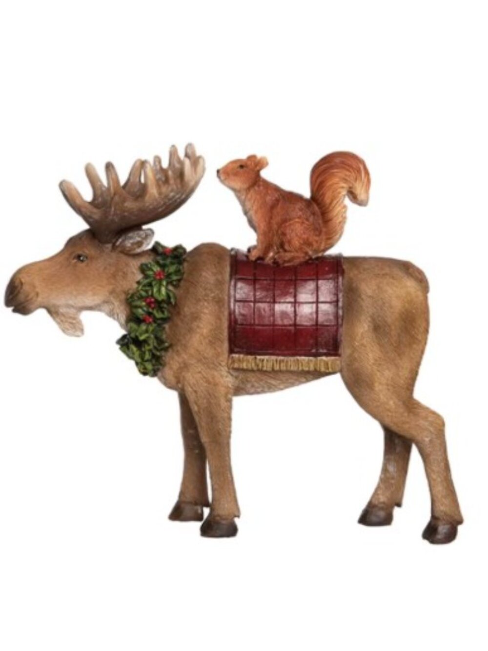 Moose With Squirel Resin Figurine